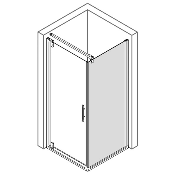 Europa Design Seitenwand für Drehtür, Anschlag rechts, Pictogramm