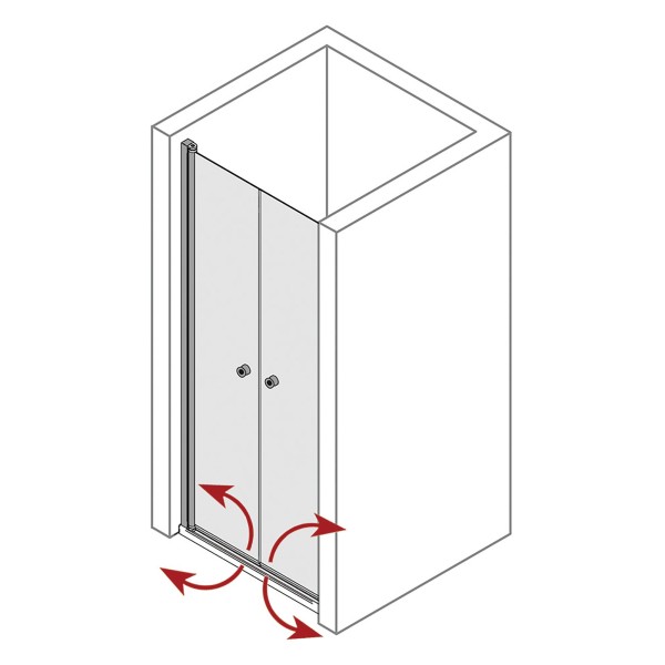 Elana 8 Pendeltür für Nische, klarglas, Pictogramm